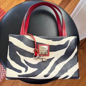 Dooney & Bourke Mini Bag Black and Cream with Zebra Print